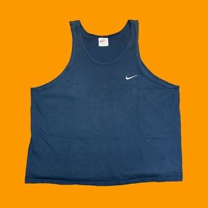 Men's Vintage 90s Nike White Tag Navy Blue Muscle Tank Top Made in USA Shirt XXL